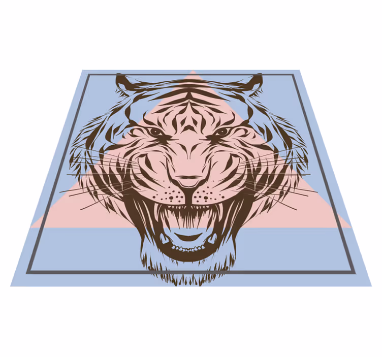 Covor vinil animal portret stilizat de tigru - TenStickers