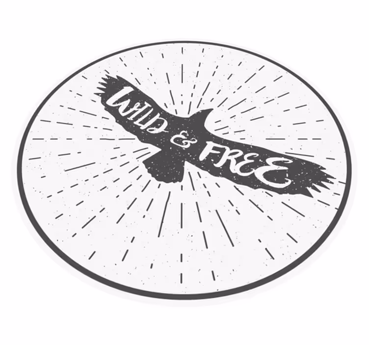 Covoare de vinil cu fraze cerc sălbatic și liber - TenStickers