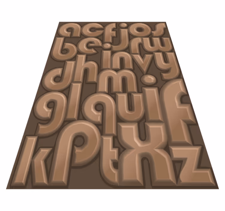 Covor vinil alfabet abecedar de ciocolată - TenStickers