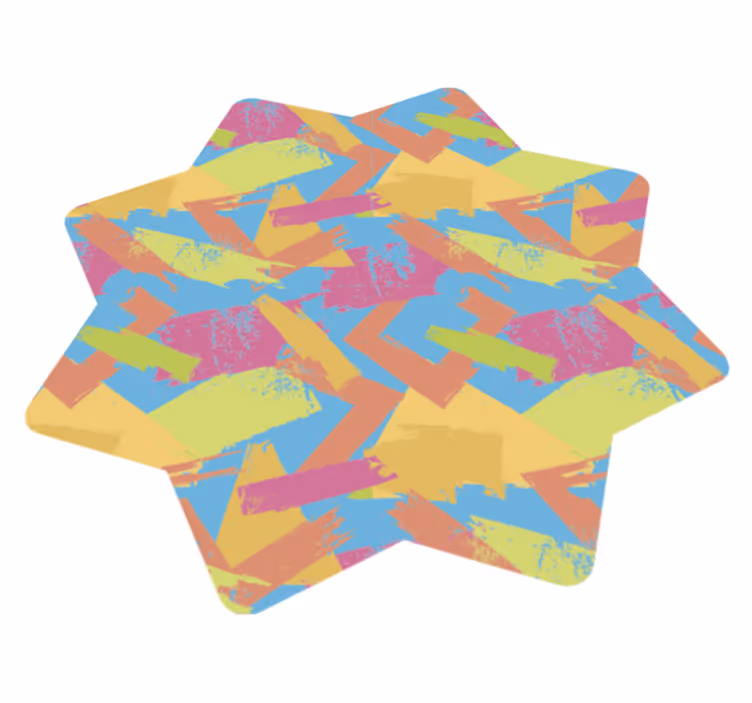Covor de vinil geometric forme abstracte colorate - TenStickers