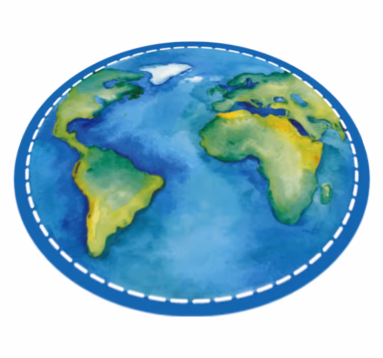 Covor rotund covor pamant harta lumii pamant - TenStickers