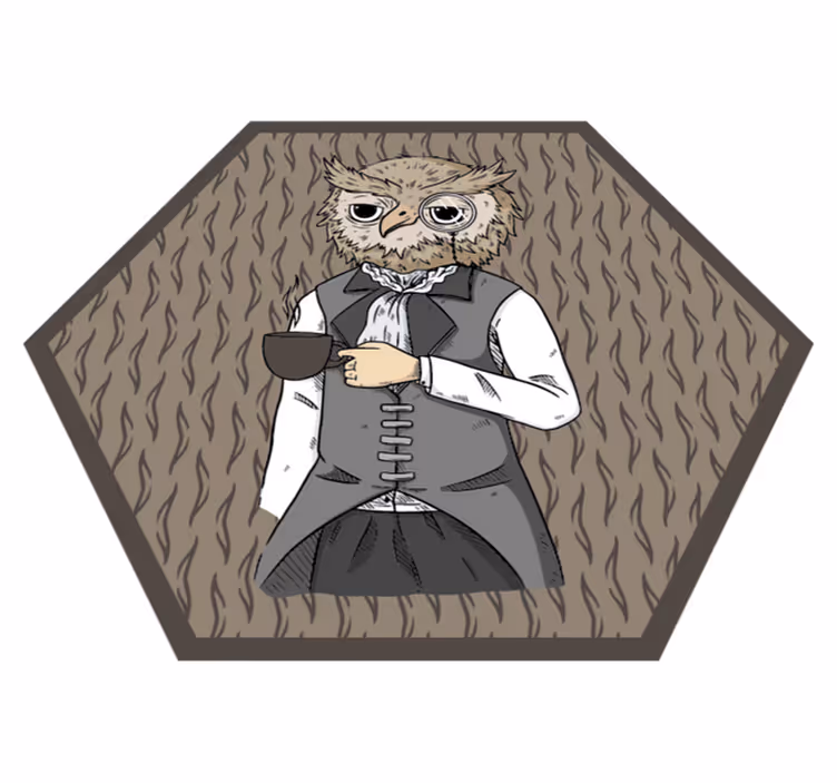 Covor vinil animal ilustrație de bufniță elegantă - TenStickers