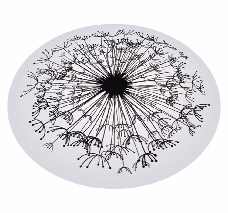 Covor rotund din vinil cu frunze covor floral - TenStickers