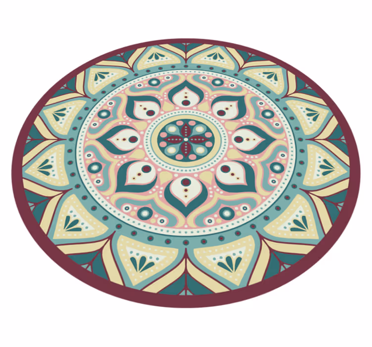Covor rotund de vinil mandala multicolor - TenStickers