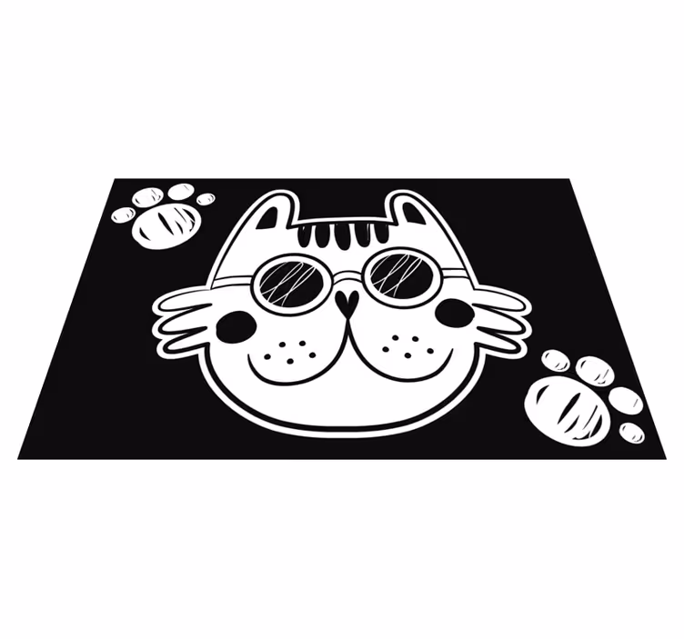 Covor de vinil pentru copii cu ilustrație pisică desenată - TenStickers