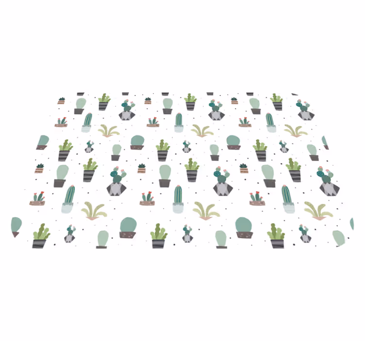 Covor vinil flori și plante model de cactus - TenStickers