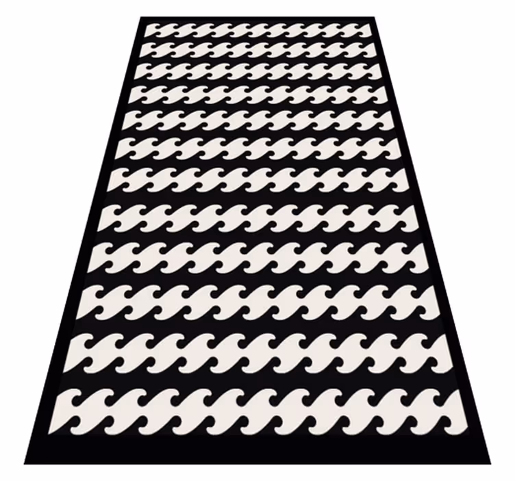 Covor vinil vărgat linii ondulate monocrome - TenStickers