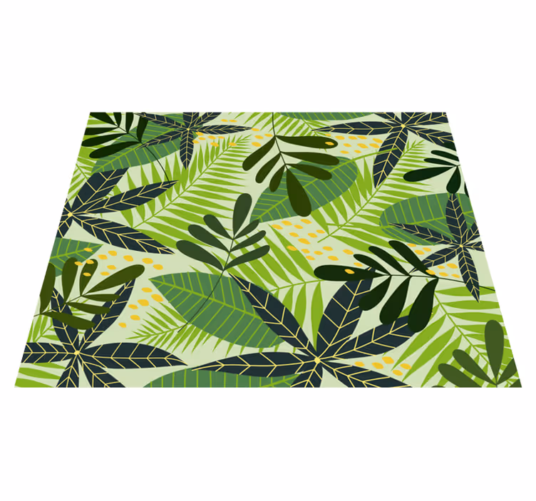 Frunze verzi design covor floral - TenStickers