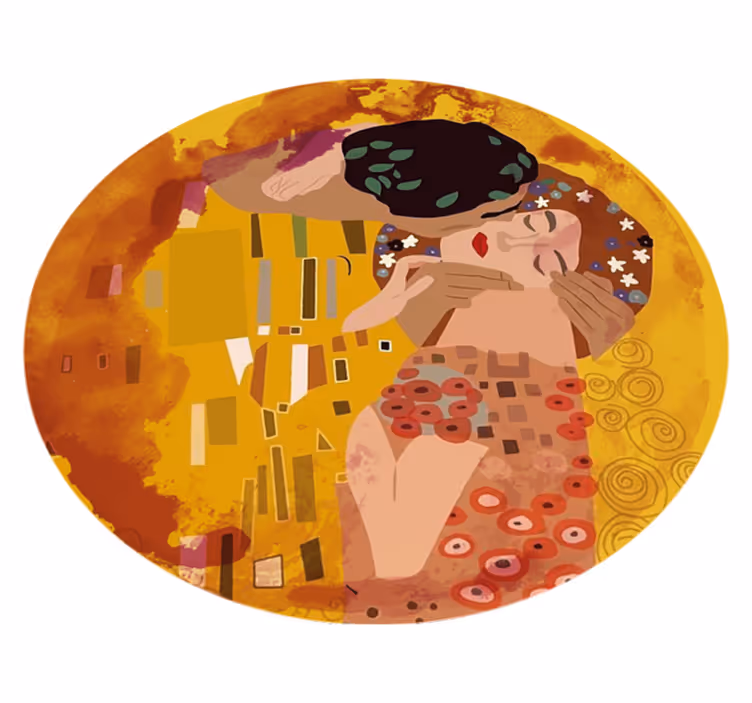 Covor de vinil vintage klimt's kiss - TenStickers