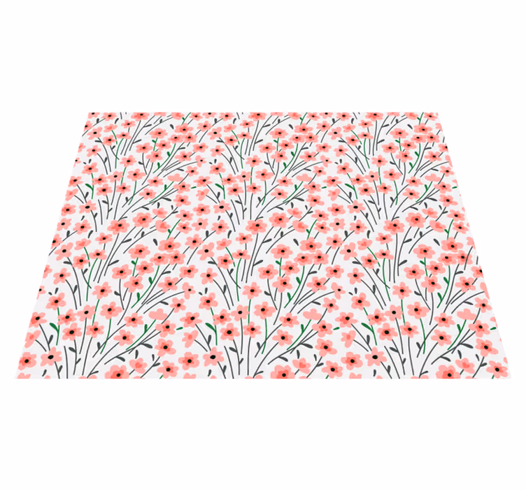 Covor vinil flori și plante design cu flori florale - TenStickers