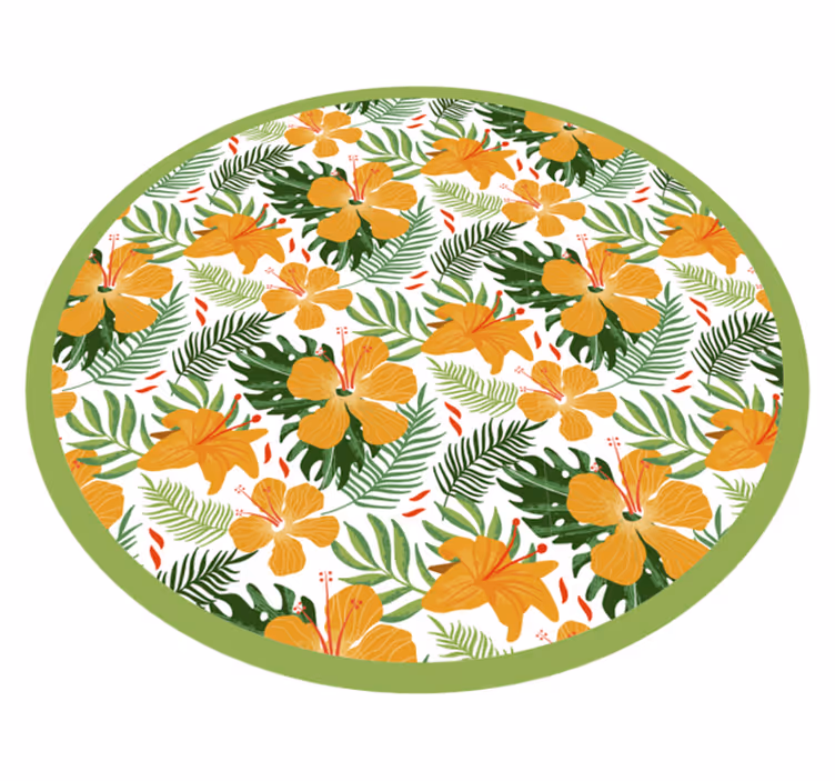 Covor vinil flori și plante armonie florală tropicală - TenStickers