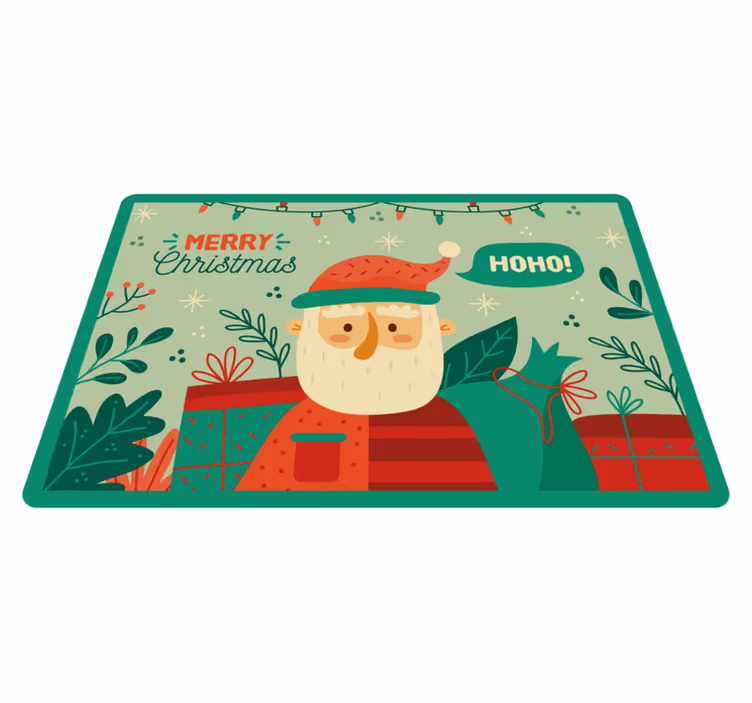 Covor vinil Crăciun ilustrație festivă a lui moș crăciun - TenStickers