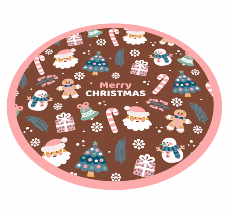 Decorativ craciun fericit covor de brad - TenStickers