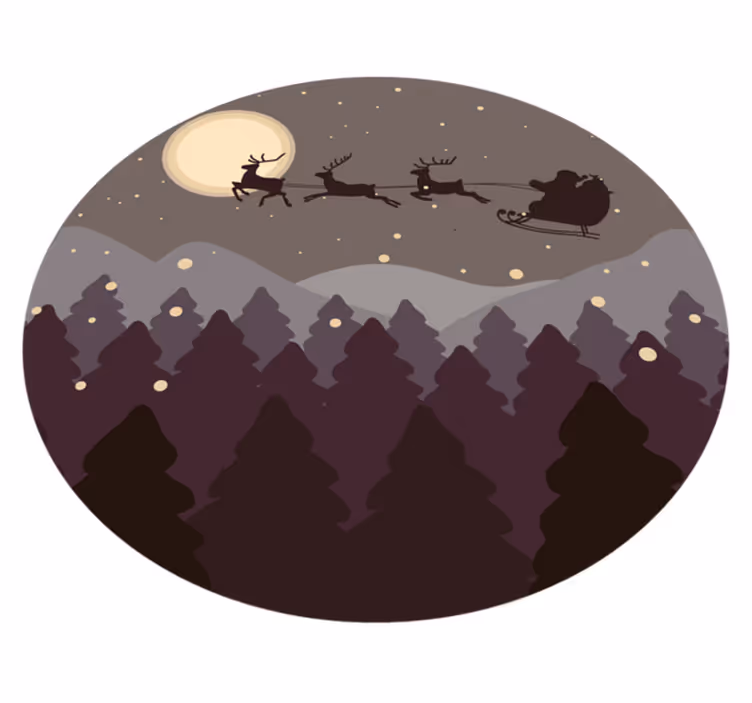Covor de craciun si sanie - TenStickers