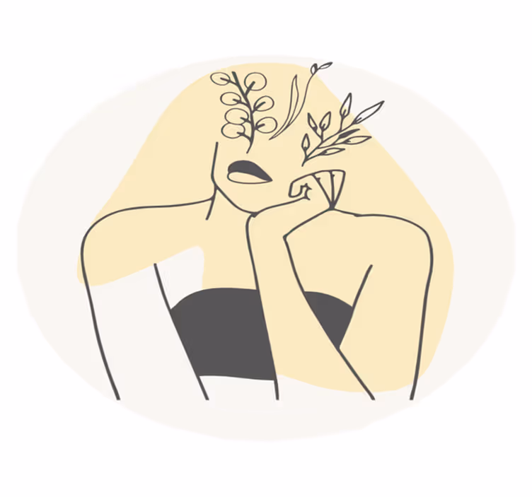 Covor vinil flori și plante artă elegantă în linie - TenStickers