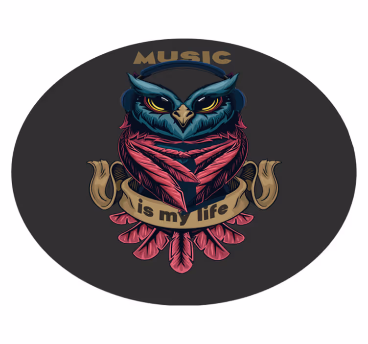 Covor de vinil Adolescenți emblema muzicii bufniței - TenStickers