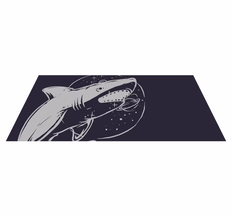 Alții covor de vinil spațiul rechinului cosmic - TenStickers