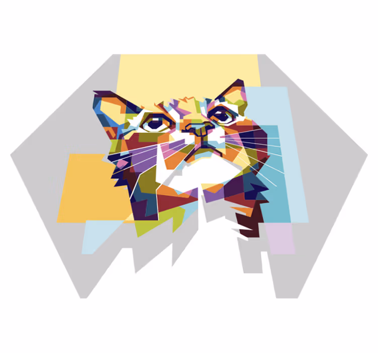 Covor de vinil geometric pisica geometrică - TenStickers
