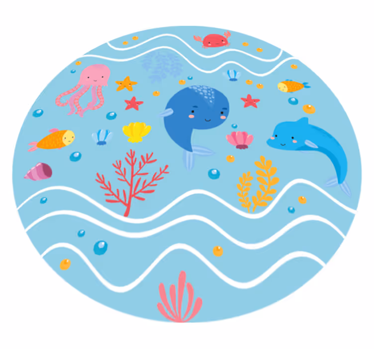 Covor de vinil pentru copii prieteni oceanici - TenStickers