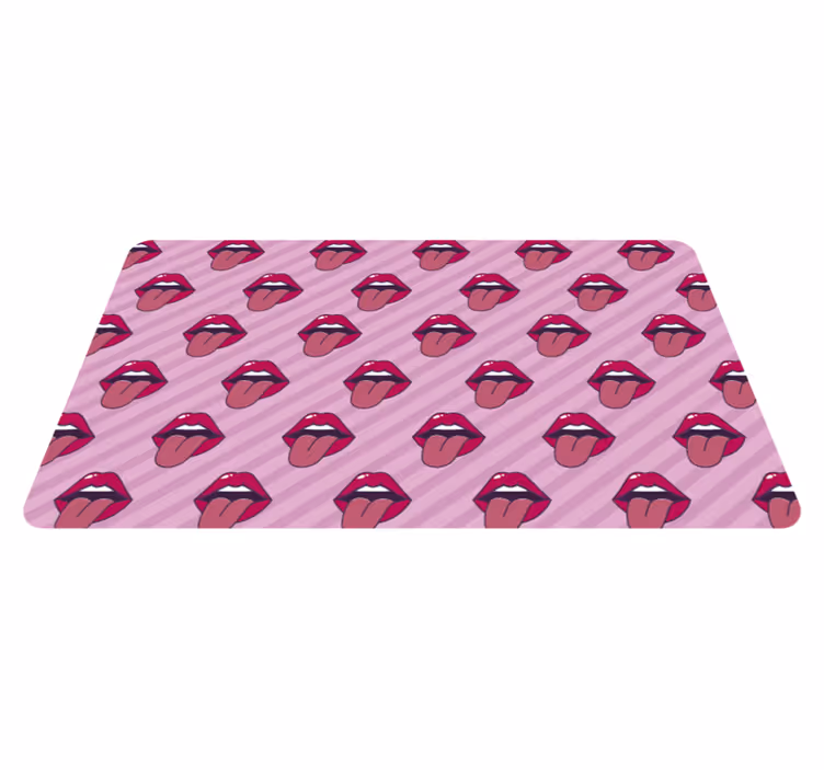 Covor roz din vinil pentru limba și buzele roz - TenStickers