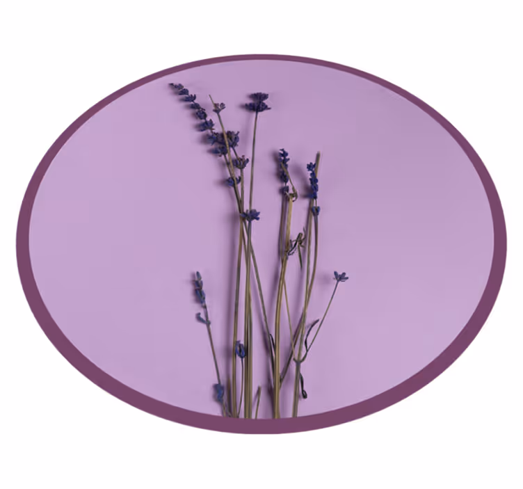 Covor rotund simplist floral cu lavandă - TenStickers