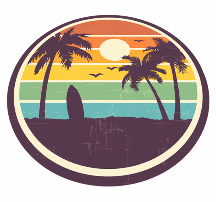 Covor retro de plaja vintage pentru sufragerie - TenStickers