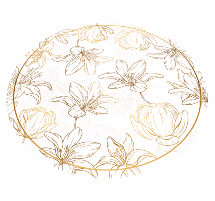Covor floral cu flori aurii - TenStickers