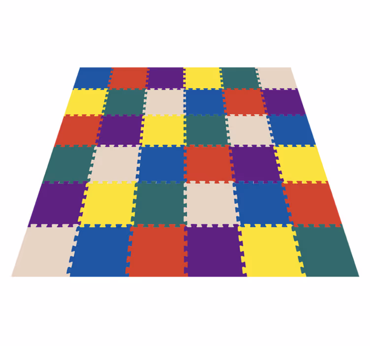 Covor de vinil pentru copii pătrate colorate - TenStickers