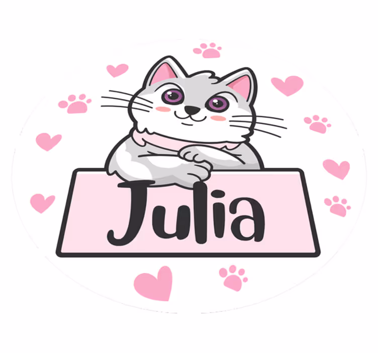 Covor de vinil cu nome feline personalizate - TenStickers