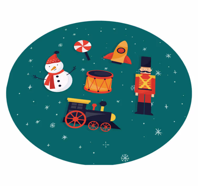 Alții covor de vinil cerc festiv de jucării - TenStickers