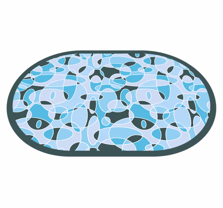 Covor oval albastru minimal din vinil - TenStickers