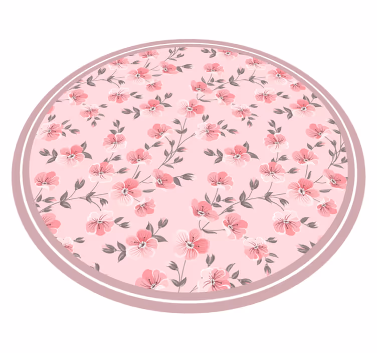 Covor floral petale de flori roz - TenStickers