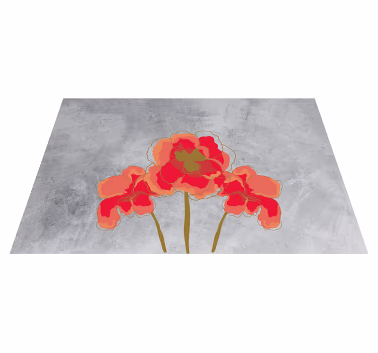 Covor vopsit cu floră de mac - TenStickers