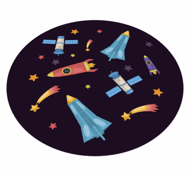 Rachete spațiale planete copii covor de vinil - TenStickers