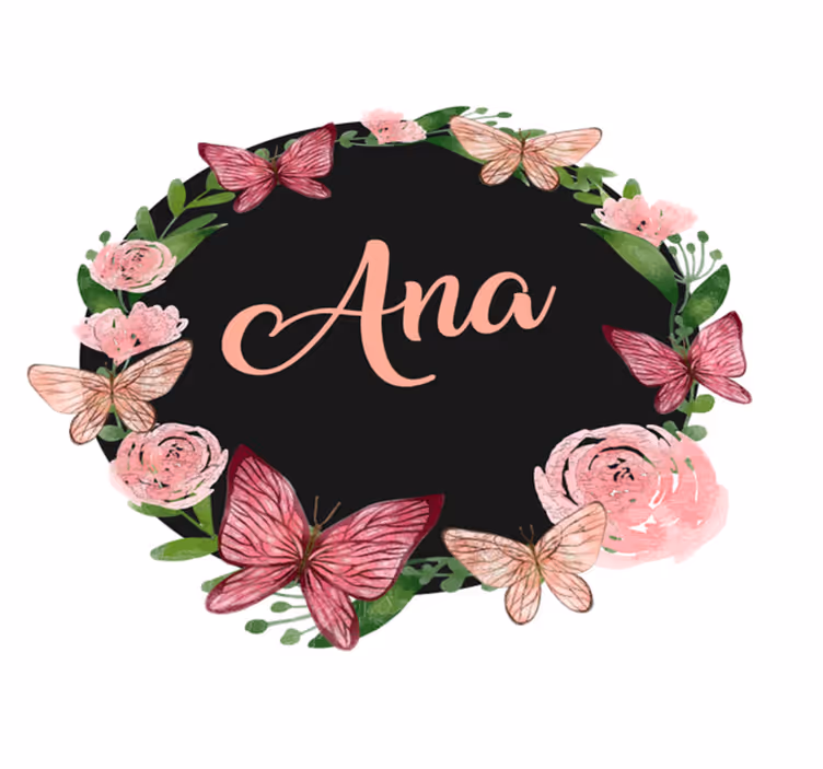 Covor de vinil cu nome cerc personalizat floral - TenStickers