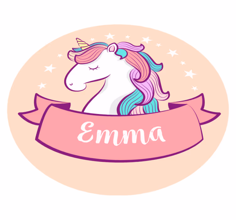 Covor de vinil cu nome unicorn personalizat - TenStickers
