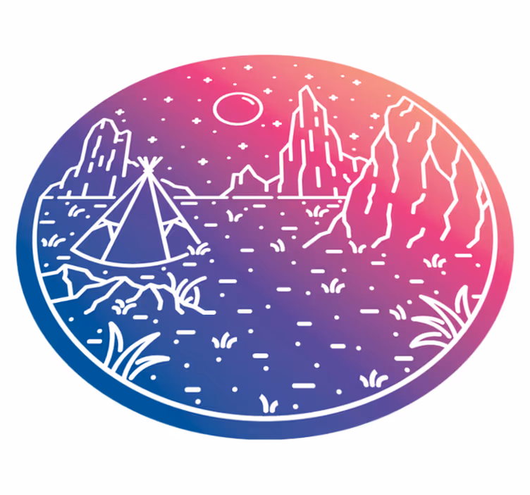 Covor vinil cu aspect de natura scena de noapte de camping - TenStickers