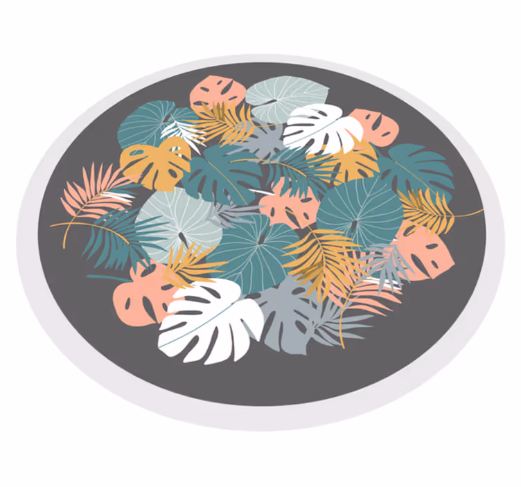 Covor vinil flori și plante cerc de frunze botanice - TenStickers