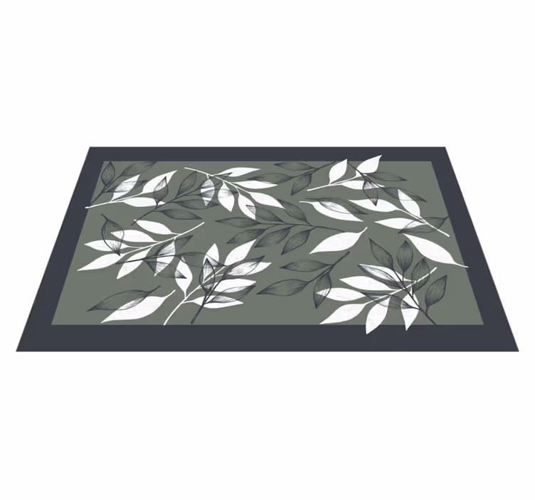 Covor vinil flori și plante model botanic cu frunze - TenStickers