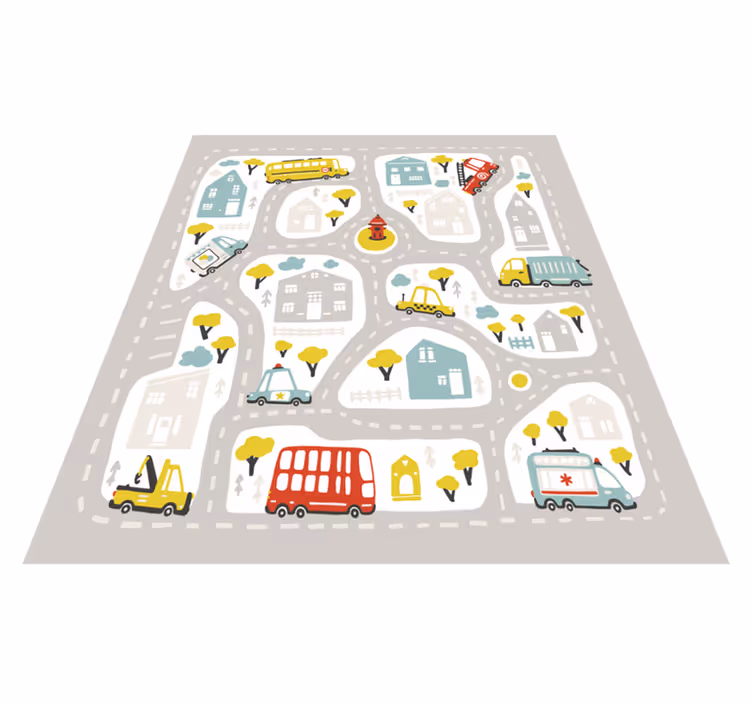Harta rutiera orasului covor de vinil rutier - TenStickers