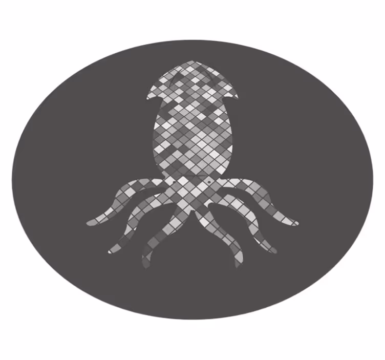 Covor vinil efect de țiglă silueta calamar mozaic - TenStickers