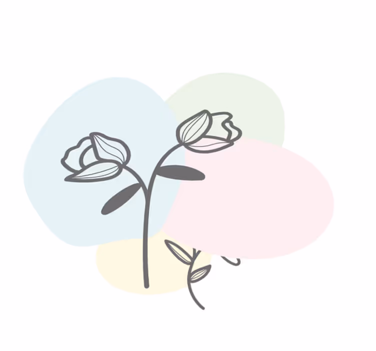Covor vinil flori și plante covor cu inimă florală - TenStickers