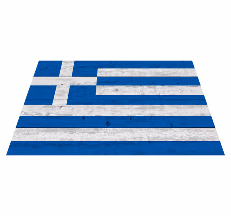 Covor din vinil cu steag grecesc din lemn - TenStickers