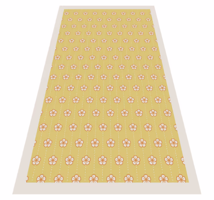 Covor floral cu model de floare de cireș galben - TenStickers