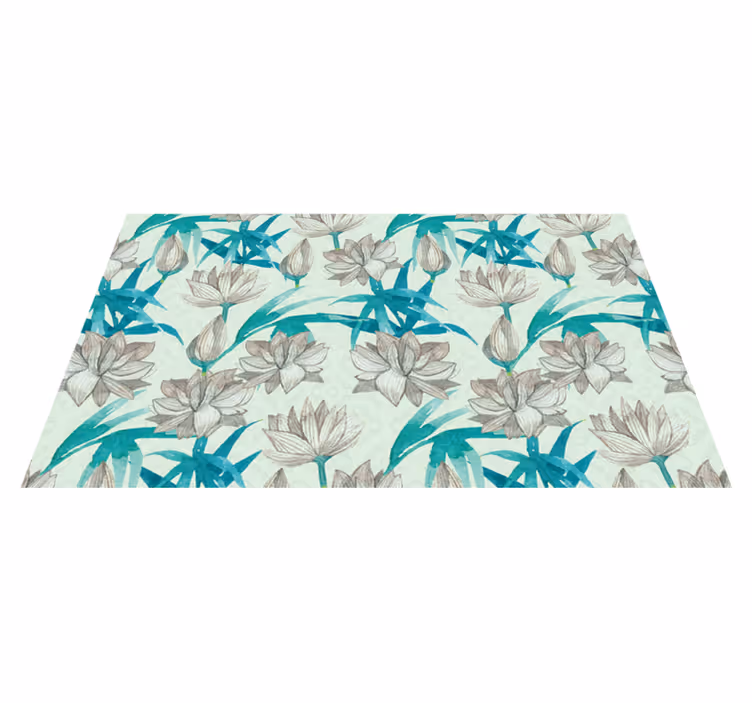 Covor vinil flori și plante tonuri pastelate florale - TenStickers