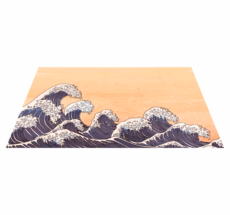 Covor tradițional japonez wave - TenStickers
