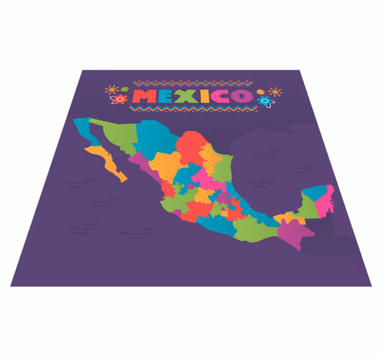Map mexico map world vinyl rug - TenStickers