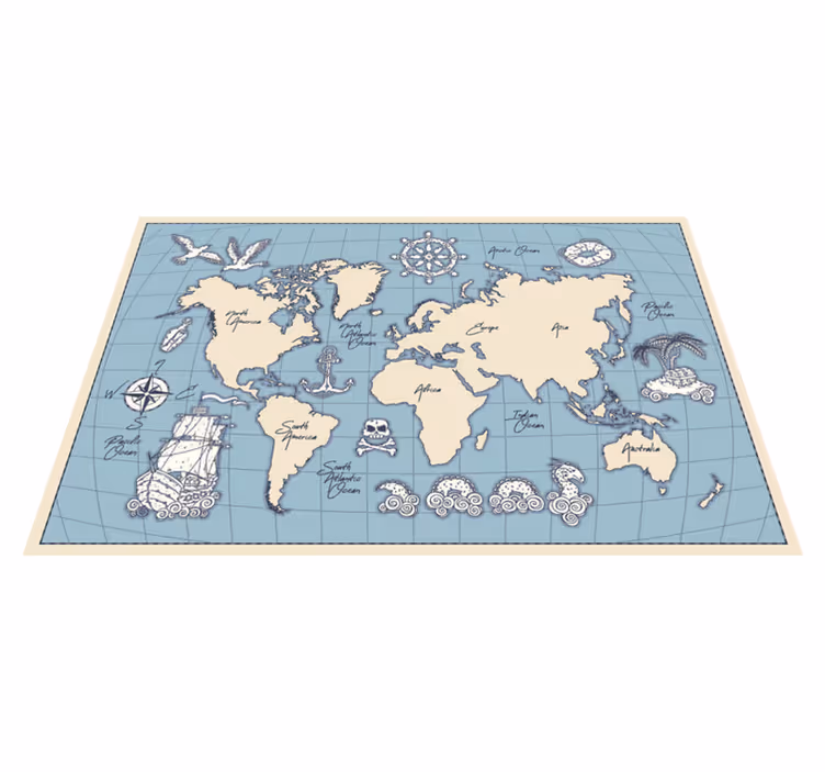 Covor vintage harta lumii - TenStickers