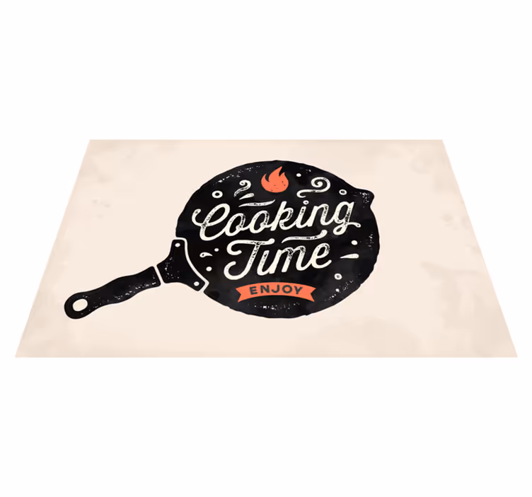 Covor de vinil pentru bucătărie timpul de gătit bucură-te - TenStickers