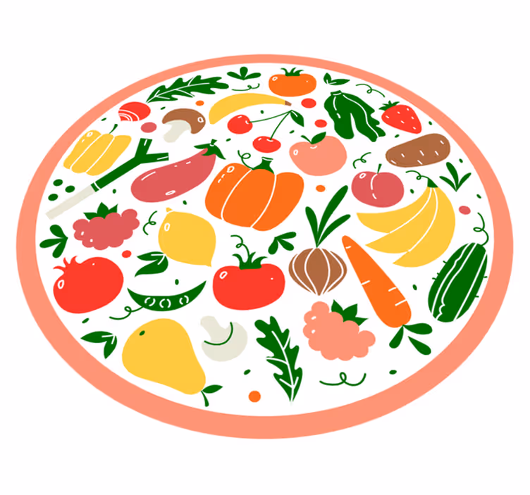 Covor vinil flori și plante motiv de fructe colorate - TenStickers